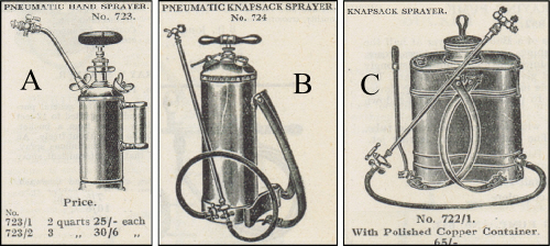 Pneumatic hand sprayer and knapsack sprayers